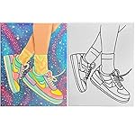 Indigo Art Studio Pre Drawn Canvas Painting for Adults Kids Couples | 4-40 PACK Discounted Bundle Art Activity | Sneakers #2 | DIY Birthday Gift & Sip and Paint With Twist Party Favor | 11x14 - Image 2