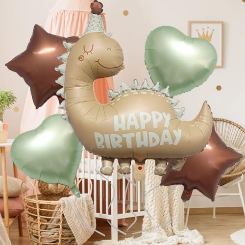 Image of Dinosaur Animal Balloons Nude Dino Birthday Foil Balloons for Dinosaur themed Baby Shower,Girl Boys,Kids Birthday Party Decorations Supplies 2 Pcs 35 Inch