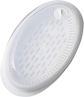 Cabilock Griglia per Cottura a Vapore di Pesce E Verdure per Microonde con Coperchio Pentola Ovale Multiuso per Gnocchi di Pane al Vapore