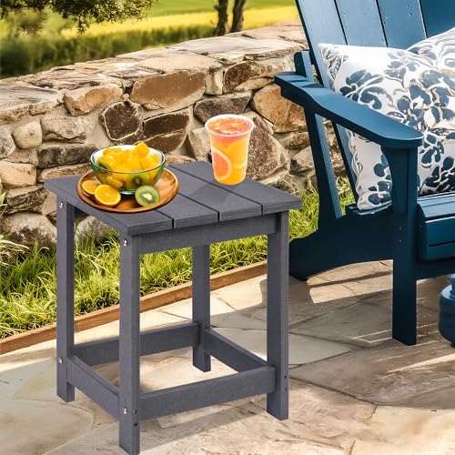 image for LZRS Adirondack Square Outdoor Side Table for Patio, Pool Composite Pa
