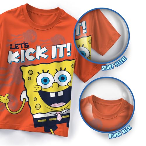 Nickelodeon Spongebob Squarepants Boys 2-Pack Short Sleeve Crewneck Graphic T-Shirt Bundle, 2-Piece Set for Kids and Toddlers3