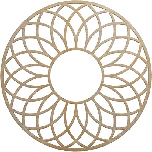 Image of Ekena Millwork 26 inchOD x 8 7 /8 inchID x 3 /8 inchT Cannes Wood Fretwork Pierced Ceiling Medallion, Birch