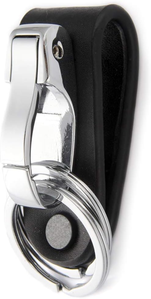 Leather Belt Loop Keychain with Detachable Clip&2 Key Ring Belt Key Holder Belt Key Chain