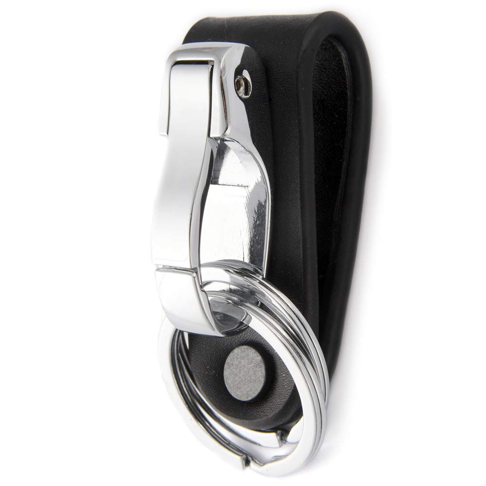 Leather Belt Loop Keychain with Detachable Clip&2 Key Ring Belt Key Holder Belt Key Chain