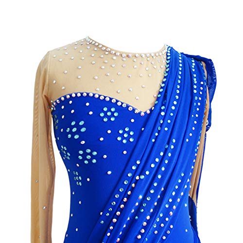 LIUHUO Vestido de patinação na silhueta para adolescentes e mulheres, collant para competições, fant