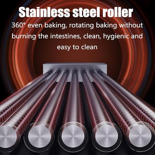 Hot Dog Roller Machine with 4 Non-Stick Rollers - Sausage Grill Cooker with Temperature Control for Even Baking - Ideal for Kitchen and Restaurant Use - Image 4