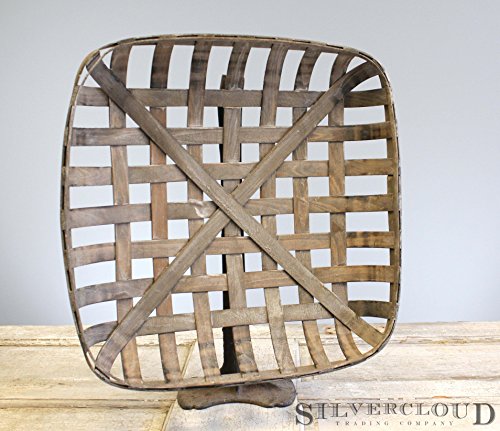 2 Piece Set Of Tobacco Baskets, Farmhouse Decor, Med 21" Squares - Silvercloud Trading Co. #TOP4