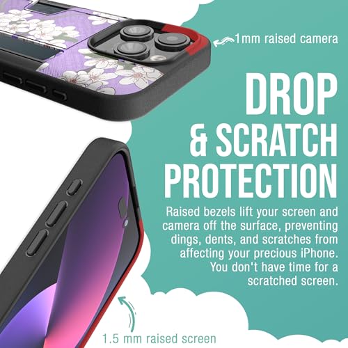 Image of Smartish iPhone 15 Pro Wallet Case - Wallet Slayer Vol. 2 [Slim + Protective] Credit Card Holder w /Kickstand - Drop Tested Hidden Card Slot Compatible w /Apple iPhone 15 Pro - Very Cherry Blossom