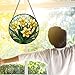 DASTOLL Stained Glass Window Hanging, Daffodil Plant Flowers Sun Catchers Diamond Glass Panel Hangings Suncatcher Decor for Birthday for Women, Men, Wife, Aunt, and Mom 6.3 in