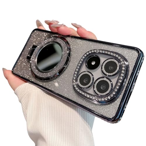 KOOLRIVER�EFor Redmi Note 15 Pro 5G �P�[�X ���� �J�o�[ ���C���X�g�[�� ���b�L TPU �~���[�t�� �����O�t�� ���炫�� For ���� �V���I�~ ���b�h�~�[ �m�[�g�m�[�g15 �v�� (�u���b�N)