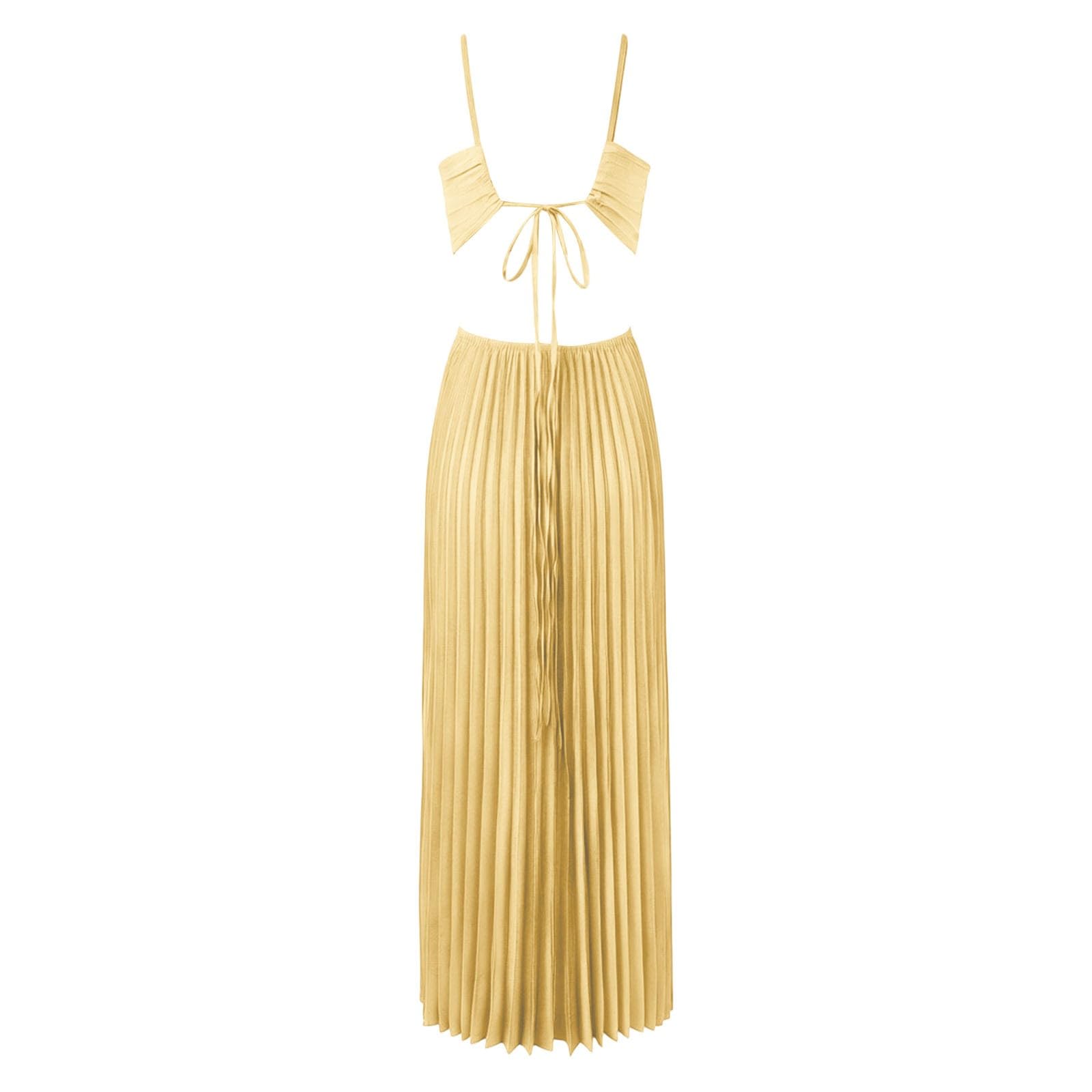 Robe Femme Chic et Elégant Longue Fluide Robes de Soirée Cocktail Mariage Bal Promo Sexy Dos Nu A-Ligne Robe avec Bretelles Décontractée sans Manches Spaghetti Plage Dress Pour Cérémonie Mariage Fête