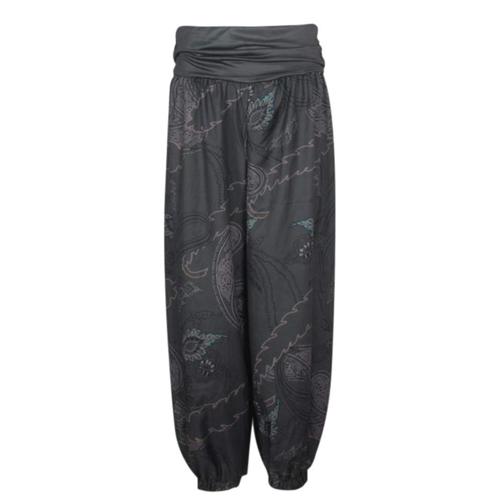 DongDong Women's Harem Pants,Casual Floral Print Pocket Plus Size Casual Loose Button Wide Leg Pants
