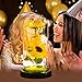 QUELIEN Sunflower Gift for Women,Sun Flowers Home Decor,Preserved Sunflower Bouquet in Glass Dome,Birthday Gifts for Her Mom