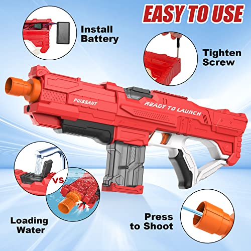 Electric Water Gun For Adult Kid - Powerful Auto Refill Squirt Gun With Battery Powered Large Capacity Strongest Water Soaker Gun Blaster Pistol For Girl Toy For Pool Swimming Summer Party Outdoor Red #TOP3
