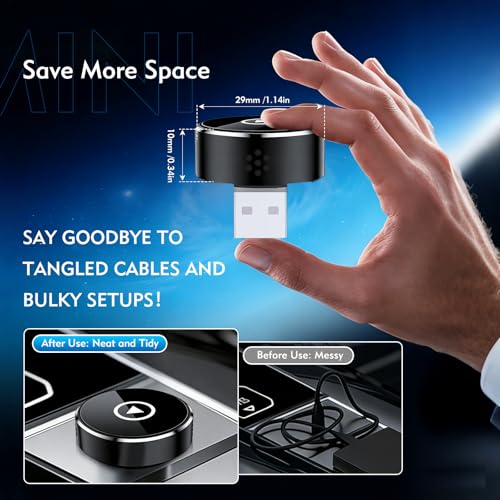 Zokvic Wireless CarPlay Adapter, 2-in-1 Mini CarPlay & Android Auto Wireless Adapter, Plug & Play, Auto Connect, Car Accessories, Car Play Dongle Compatible with iPhone & Android - image 2