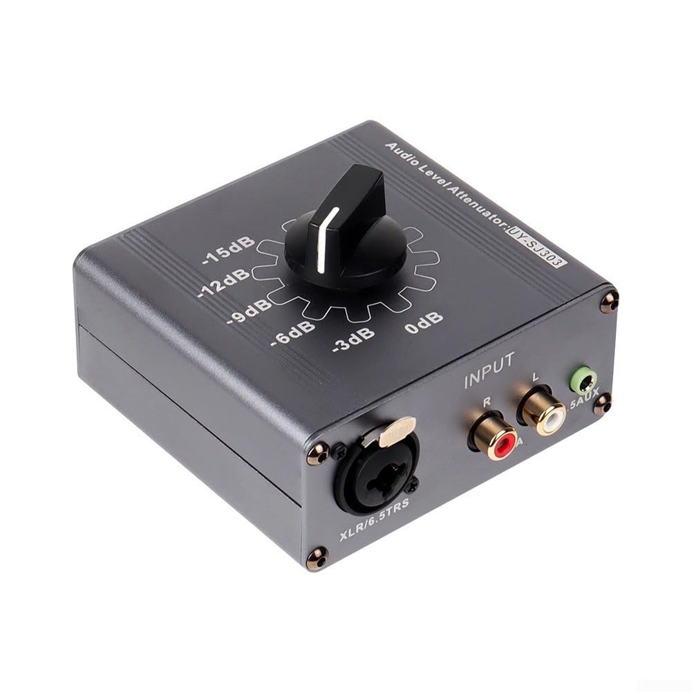 Attenuatore Audio SJ303 6 Livelli XLR Jack 3.5mm | 6 livelli regolabili, riduzione distorsione, protezione apparecchiature, ingresso XLR e Jack, uscita pulita