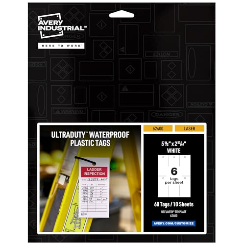 Étiquettes de verrouillage Avery 62400 vierges de 14 x 7.2 cm