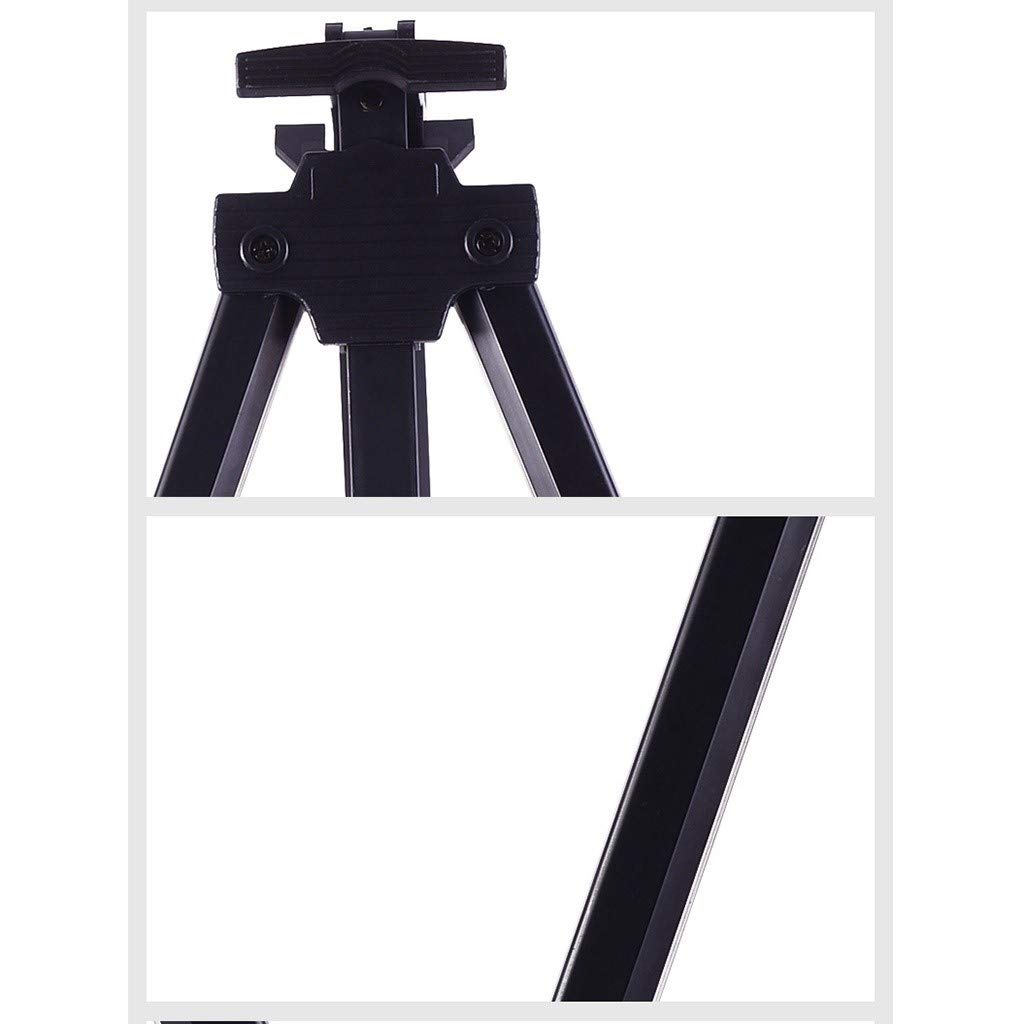 Caballete de metal negro, caballete telescópico ajustable de 61-185 cm, soporte de exhibición para trípode de actividades, pintura de acuarela (negro 115 * 114 * 185 cm)