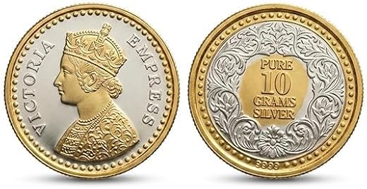 Silver Coin Featuring Queen Victoria, 10 Gram, Collectible Silver Numismatic Piece, Bullion