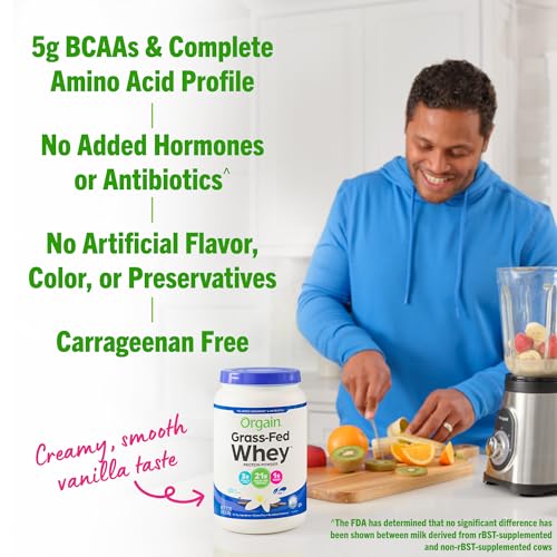 Orgain 0851770006149 Whey Protein Powder, Vanilla Bean- 21G Grass Fed Dairy Protein thumb #3