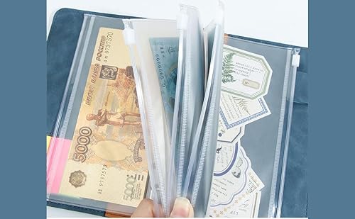 A5 Löcher Binder Taschen,20 PCS PVC Dokumententasche A5 Abheftbar Wasserdichter Kunststoff Budget Binder Taschen 6-Loch Bindertaschen Transparent Loseblatt Taschen für Büro Schreibwaren