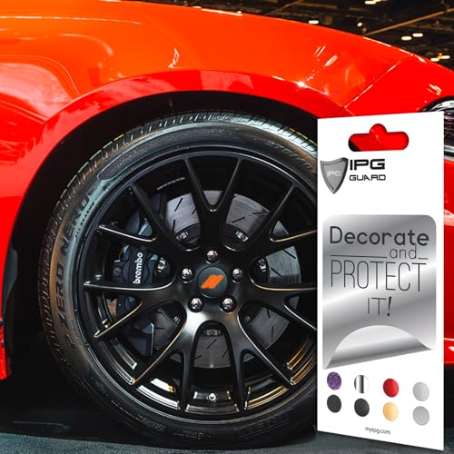 Image of IPG Compatible for Dodge Charger Challenger Durango Wheel Center Cap Decal Sticker Wrap Kit Personalize Your Vehicle (Inner Logo, Reflective - Orange)