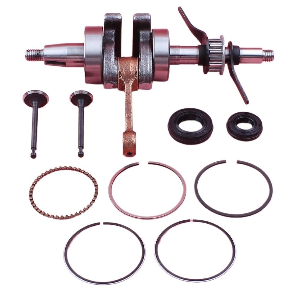 Juego de 10 Anillos de pistón y válvula de Sello de Aceite de cigüeñal for cortacésped GX35 de 35 CC y GX 35, Pieza de Motor pequeño.