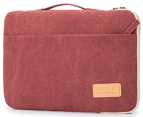 Kinmac 360° Protective Water Resistant Laptop Sleeve Case Bag With Handle For Macbook Pro 14 Inch And Microsoft Surface Laptop 13.5 Inch, And 14 Inch Laptop (Wine Red) #TOP2