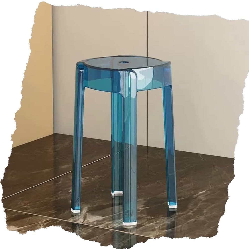 Tabouret de bar acrylique bleu 46 cm | Chaise de cuisine moderne