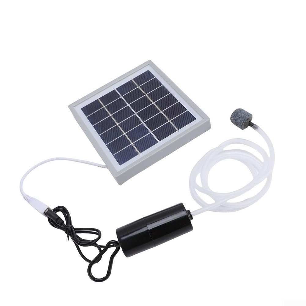 Bomba de aire solar portátil USB de 10 W, oxigenador de silicio monocristalino para acuario, pecera, uso al aire libre