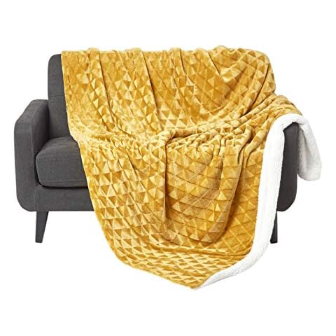 Plaid Polaire Jaune HOMESCAPES Cover