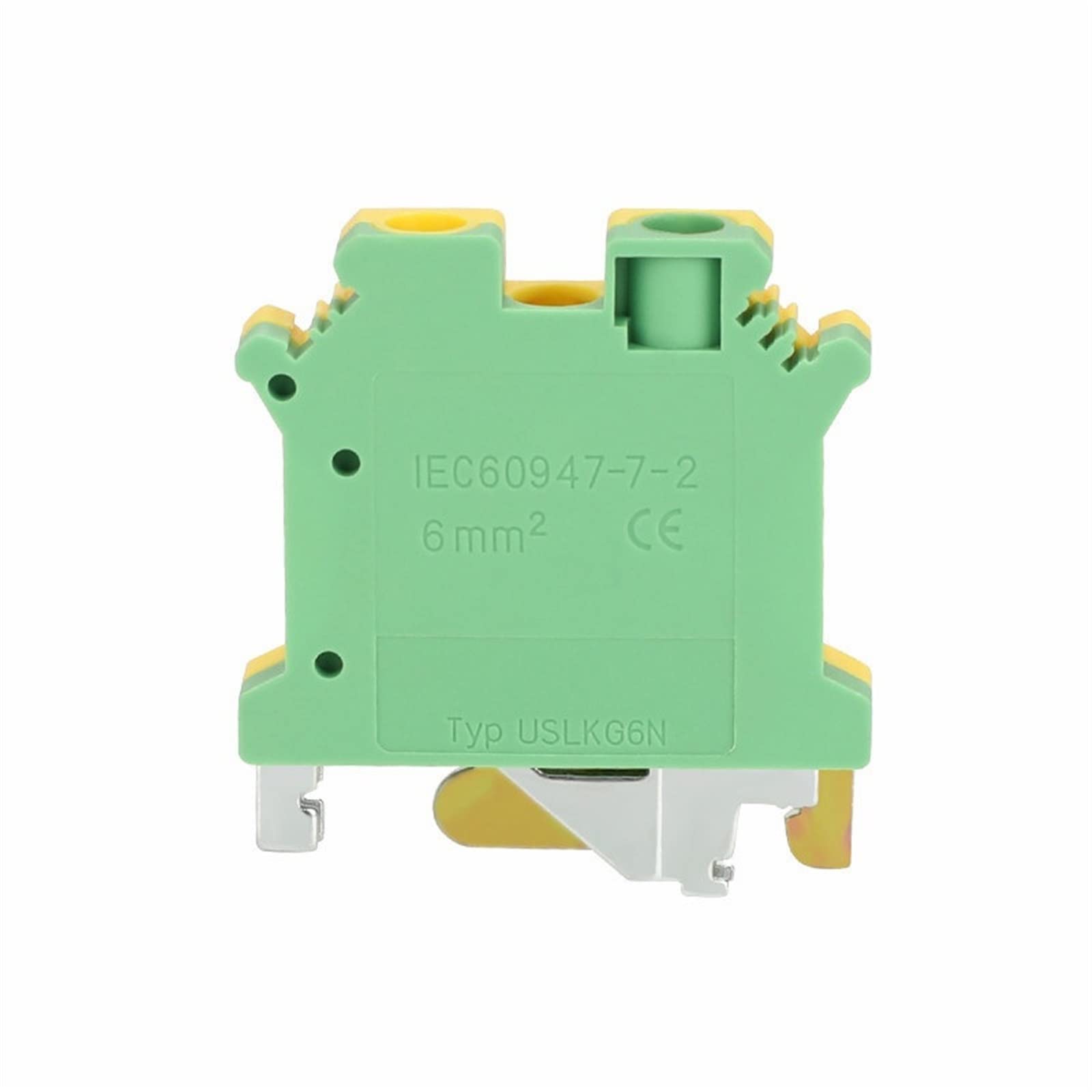 USLKG 6N bornier de Rail Din à vis modulaire de terre 6 mm² connecteur électrique de fil de terre de protection USLKG6N(10 Pcs)