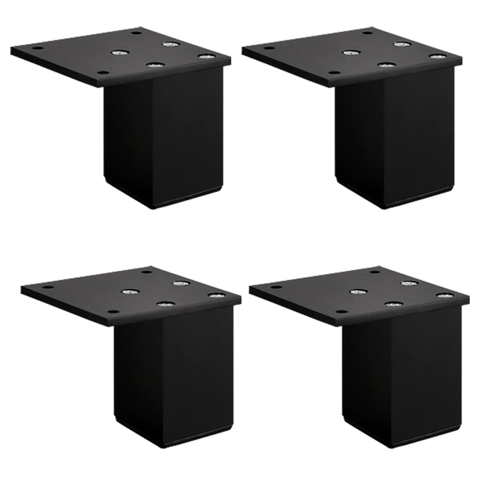 YJRZYQKXKL Furniture Legs Adjustable, 4pcs Square Furniture Feet Black Aluminum Alloy | Anodized Surface Table Legs Height: 3-40cm Sofa Legs Cabinet Legs Kitchen Foot-5cm/2