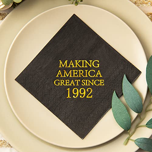 Crisky NPK022-30YEAR-BLACKGOLD-50 30Th Birthday Disposabel Napkins Black And Gold Dessert Beverage Cocktail Cake Napkins 30Th Birthday Decoration Party Supplies thumb #2