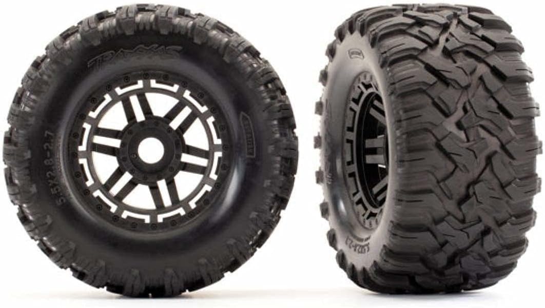 Traxxas 8972 Tires & Wheels/Black Wheels, Maxx All-Terrain Tires, Foams (2) 17mm