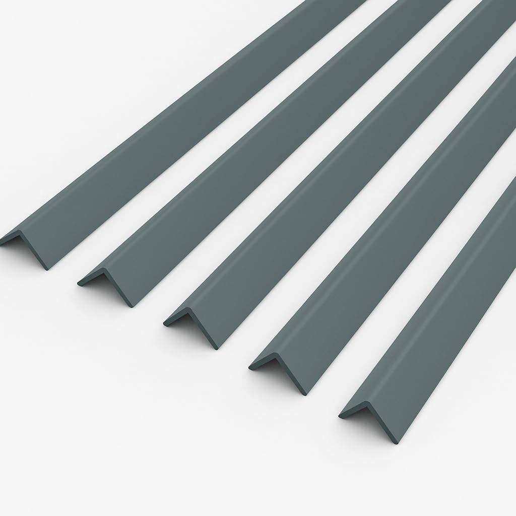 Anthracite Grey 1 Metre UPVC Plastic Rigid Angle 25 x 25mm Corner Cover Trim 90 Degree (5)