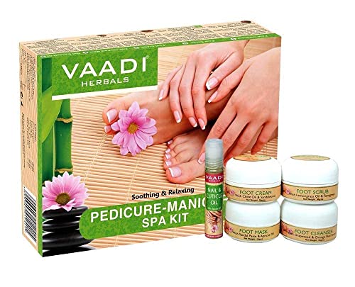 Vaadi Herbals Soothing and Refreshing Pedicure Manicure Spa Kit, Cream and Oil Set, 135g - Image 3
