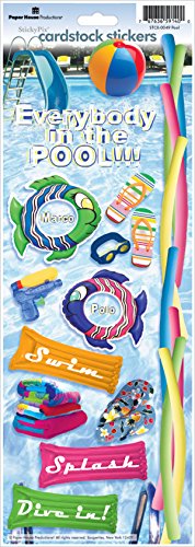 Paper House Productions STCX-0049E Cardstock Stickers, Pool (6-Pack)