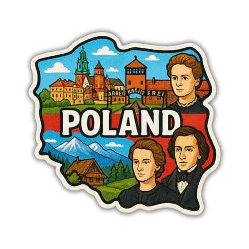Image of Zesta Wooden Fridge Magnets Set | Refrigerator Decor Magnets for Kitchen | India Souvenir Fridge Magnet Collection | Wooden Magnet for Fridge Door Decoration (Poland)