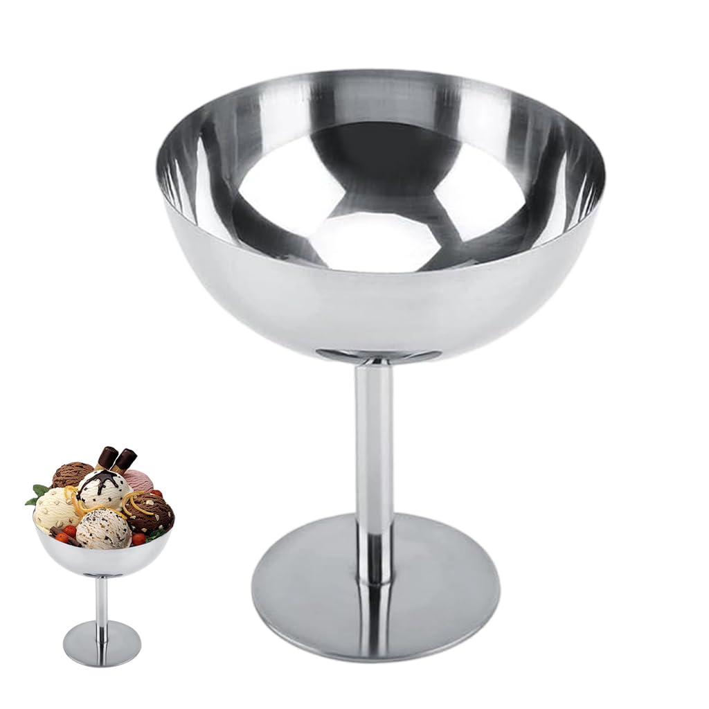 Supvox®Ice Cream Bowl 200 ml Food Grade Safe Stainless Steel Dessert Cup Cocktail Goblet Snack Cup Silver Finish-image-41