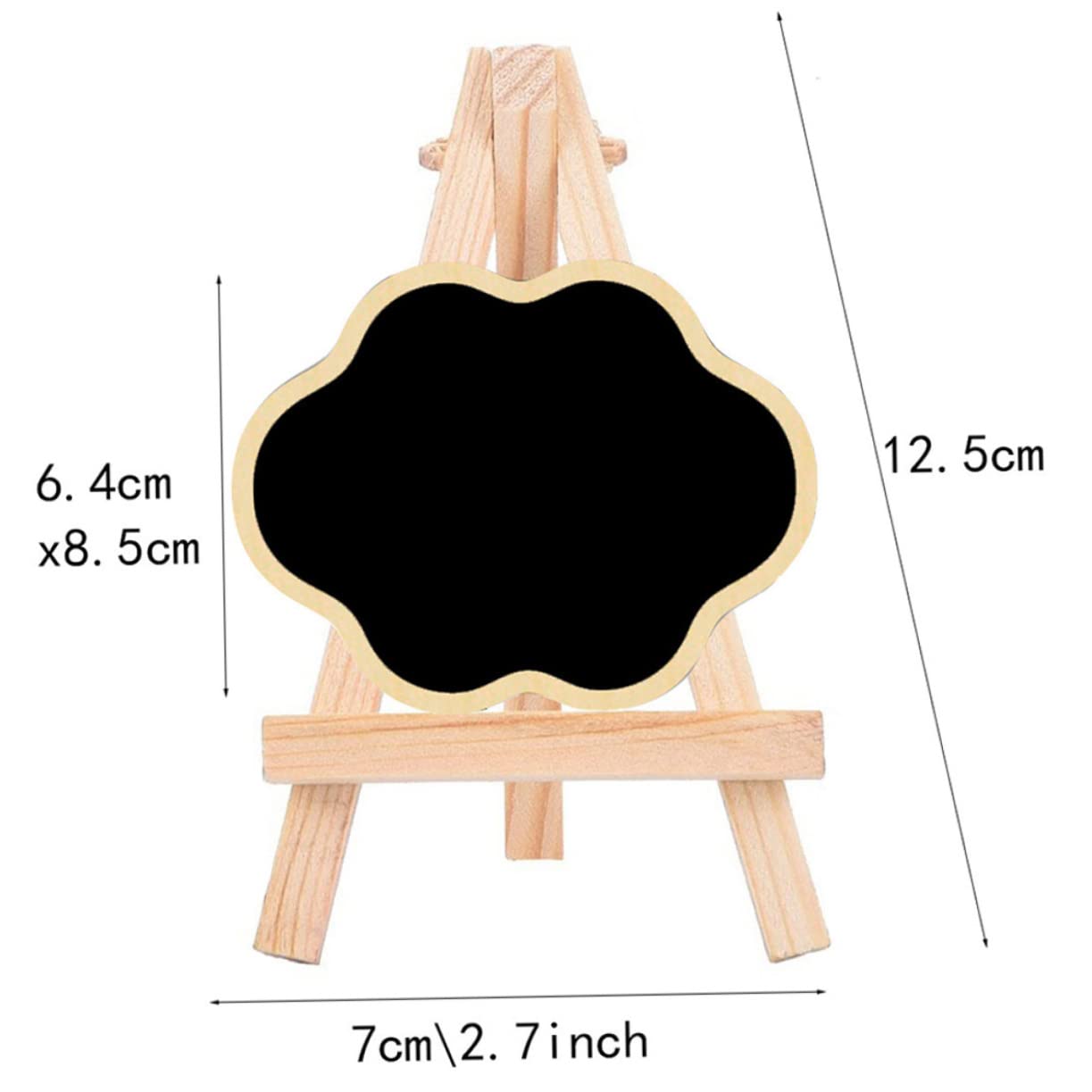 Parliky 5Pcs Miniature Wooden Chalkboard Versatile Message Boards with Tripod Stand for Home Office Cafe and Event Decoration for Menu Display and Notes