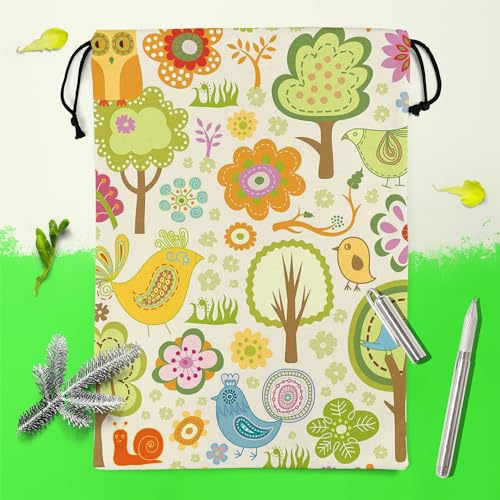 Image of ArtzFolio Chirpy Bird | Reusable Sack Bag | Bag for Gym, Storage, Vegetable & Travel