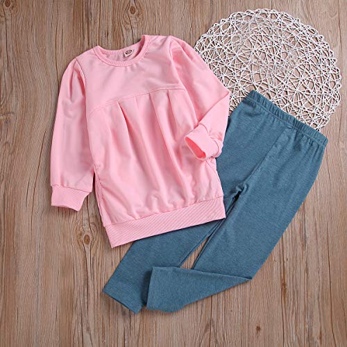 Image of CM C&M WODRO Toddler Girls Clothes Winter Warm Long Sleeve Tops+Long Pants Set