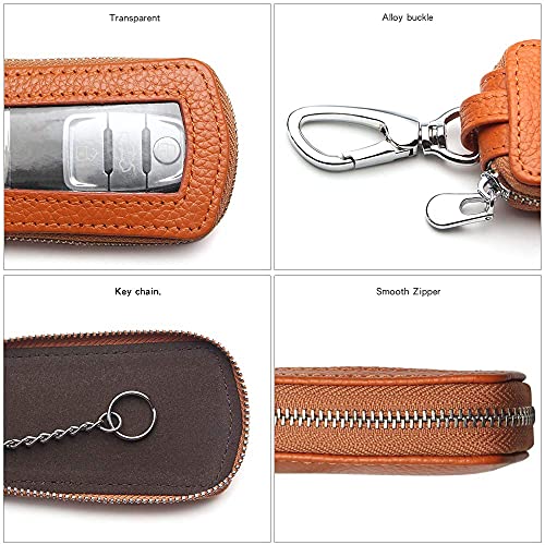 Image of Universal Premium Car Key Fob Case Genuine Leather Car Smart Key fob Holder for Remote Key Fob