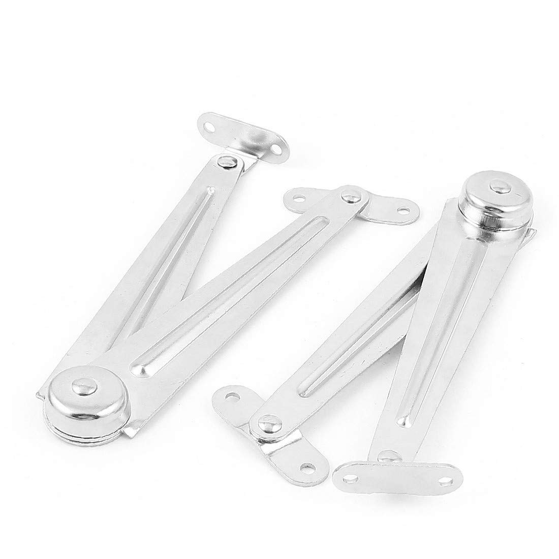 Home Cupboard Featured Cabinet Door Furniture Reliable Efficacy Lid Support Hinge Stay Silver Tone 2Pcs