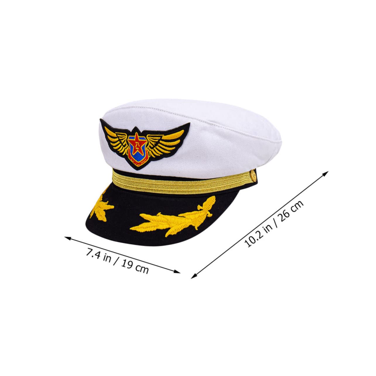 KICHOUSE Captain Hats for Boys and Girls Boat Hat Gold Embroidered Detail Stage Performance and Party Accessory