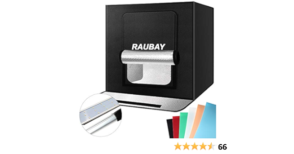 【アップグレードLED】 RAUBAY フォトスタジオライトボックス 20インチ x 20インチ ポータブル ライトボックス シューティングテント 製品写真用 調光機能付きLEDライトとPVCバックドロップ6個付き
