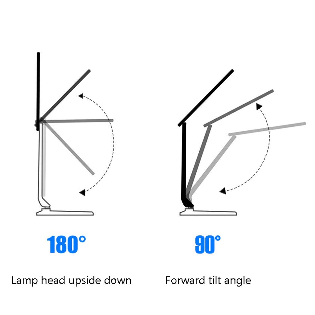 MYBA Lampka nocna Lampa biurkowa LED z portem ładowania USB Ściemnialne Biurko Lampka nocna Lampka stołowa Sterowanie dotykowe Lampa stołowa Lampa stołowa (kolor: Czarny)