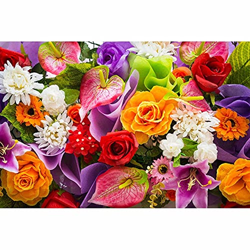 Peinture Diamant 5D Fleurs Kit Anti Stress Broderie Strass Grand Format pour se Détendre