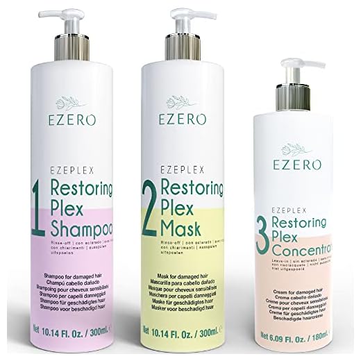 EZERO Tratamiento Plex con Champu, Mascarilla y Aceite Serum para Cabellos Dañados o Secos con Aminoácidos, Ácido Hialurónico, Manteca de Karité y Aceite de Argán y Ricino - Vegano - Profesional